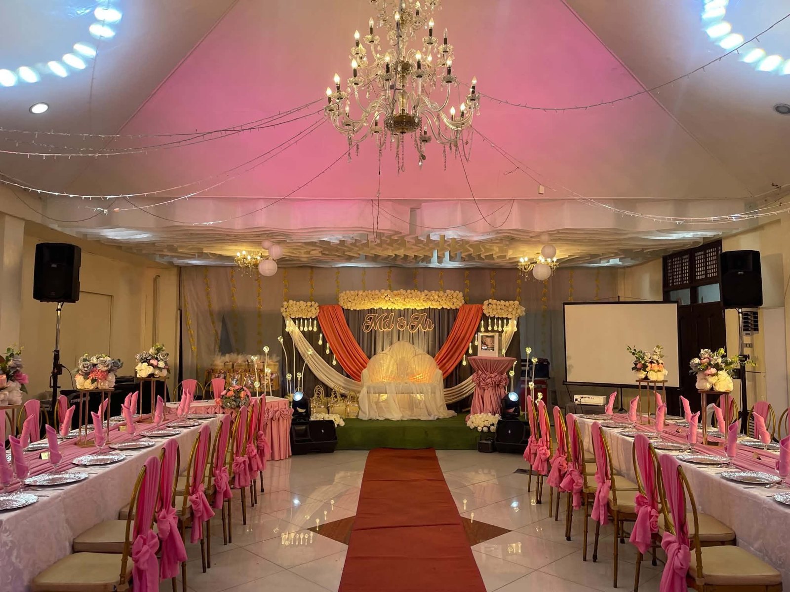 Event production and stage lighting setup